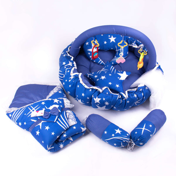 Baby Unisex 11 Piece Bedding Set Play Gym Blue Stars Print