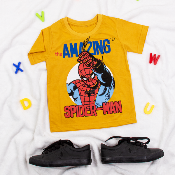 Boy Yellow The Amazing Spider Man Print T-Shirt