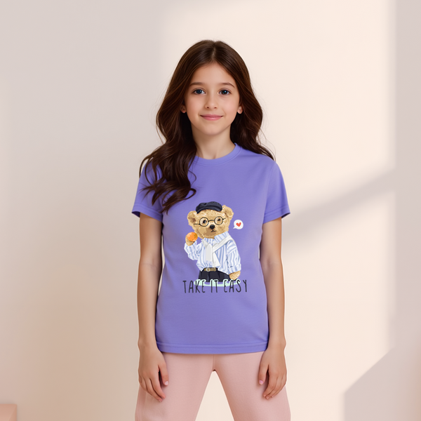 Baby Girl Purple T-Shirt Take It Easy