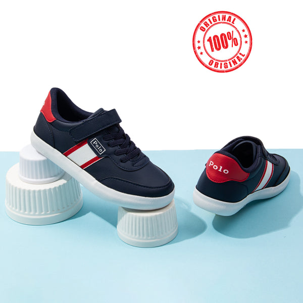 Polo-R.L Navy Blue/Red Stick-on shoes