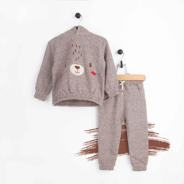 Baby Boy Bear Face Track Suit With hoodie