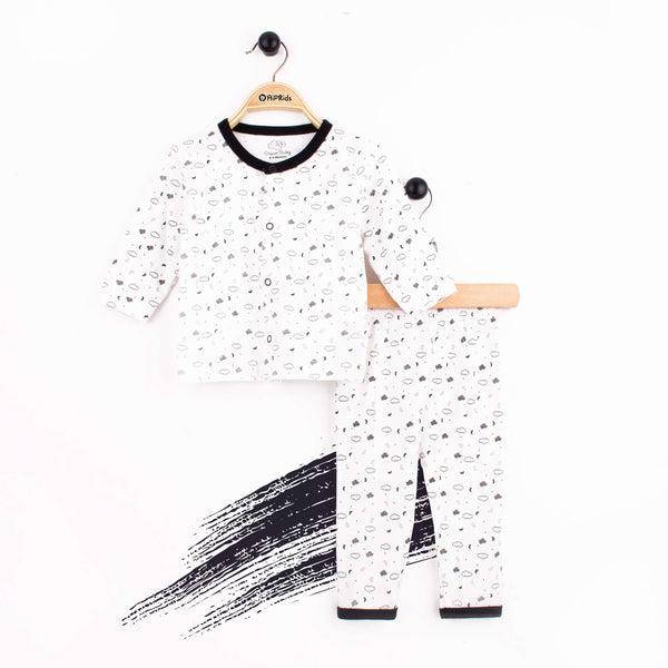 D-Baby 2 piece set Black Clouds Print