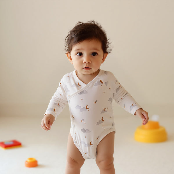Baby Girl Bodysuits Cloud Moon Print