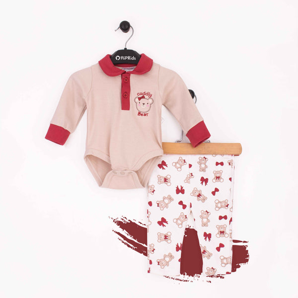 Wonder-Child Baby Girl 2 Piece Set Cuddly Bear