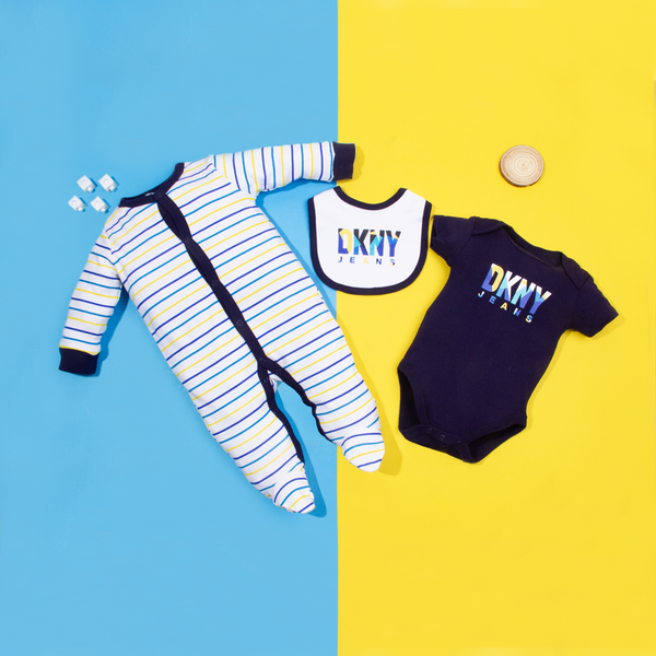 Baby Boy 3 Piece Set DKNY Multi Stripes Print