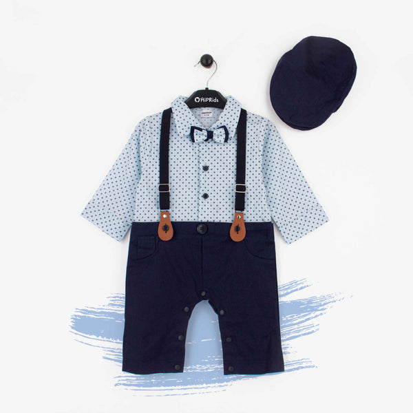 Baby Boy Formal Romper Sky / Blue Print