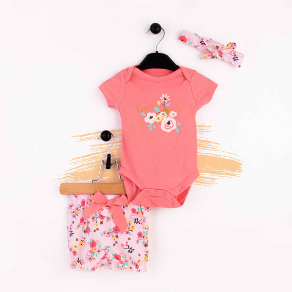 Baby Girl 3 Piece Set Love Flower Print
