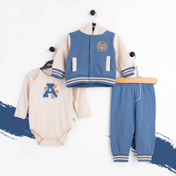 Baby Boy 3 Piece Set with hoodie All Stars