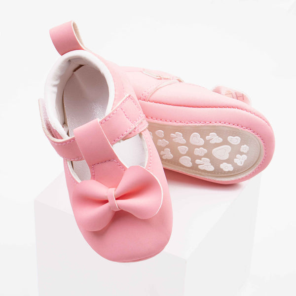 Baby Girl Pink Bow Pumps Pre-walker