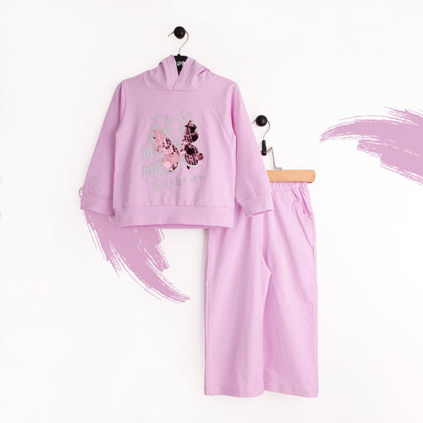 Baby Girl 2 piece Set Purple Sequence Butterfly