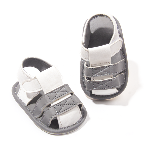 Baby Boy Grey / White Sandal Pre walker Walking-sole