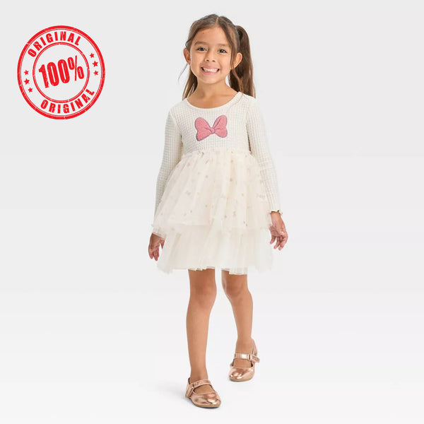 DS Baby Girl Off-White Minnie Head Frock