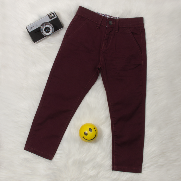 Boys Mahroon Chinos Pant