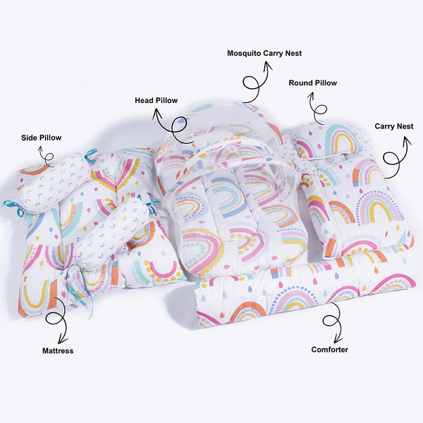Baby Bedding 8 Piece Set Rainbow Print