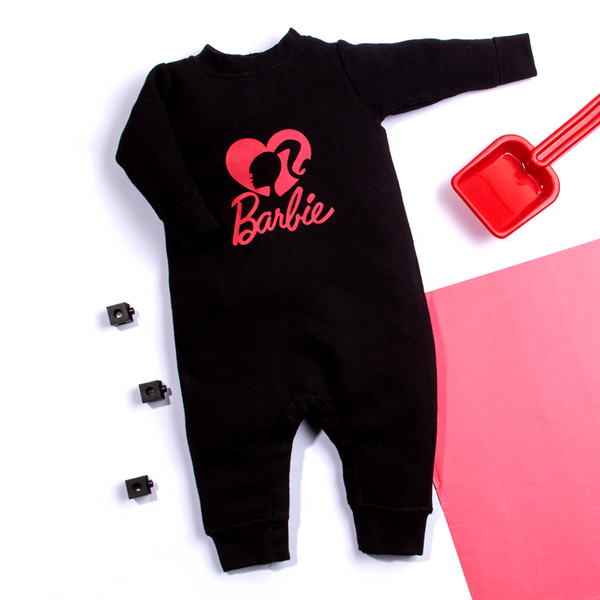 Baby Girl Full Romper Black Barbie Print