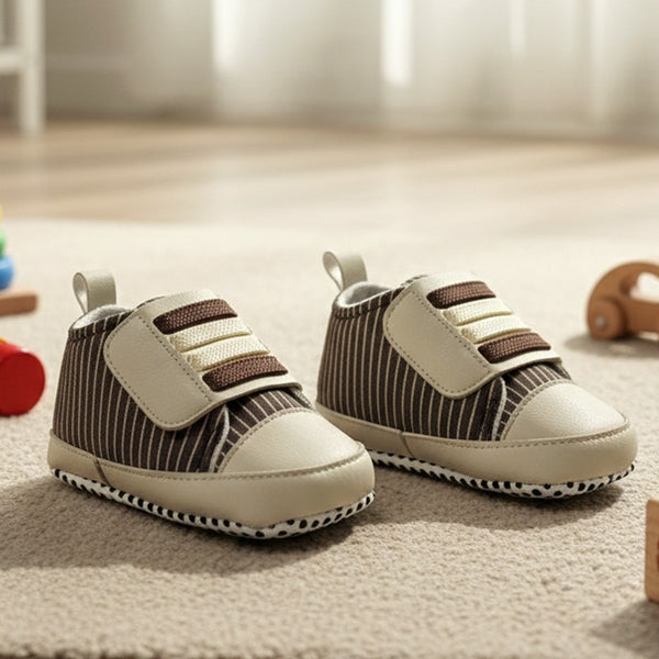 Baby boy Brown Stripes Stick-on Pre-walker