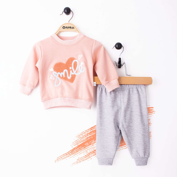 Baby Girl 2 Piece Set Peach Smile