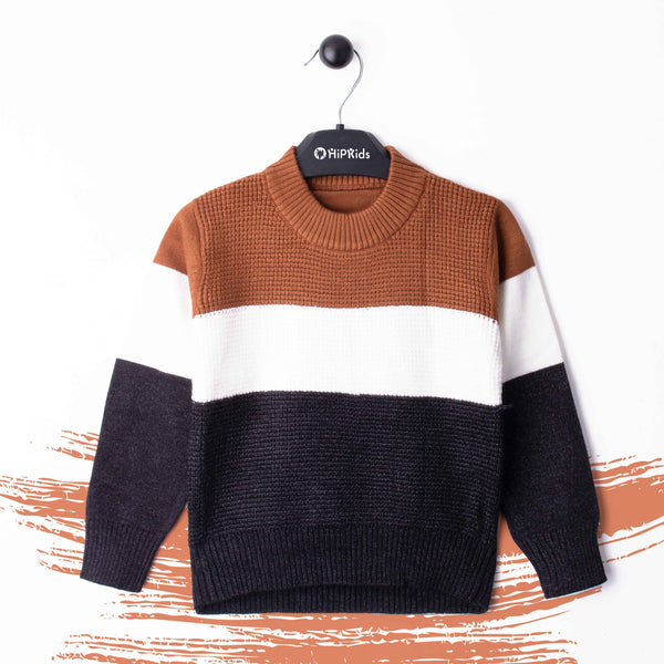 Baby Boy Long Sleeves Mustard Strap Sweater