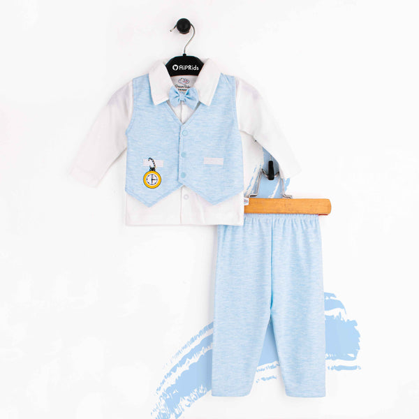 Baby Boy 2 Piece Set Blue Watch Style