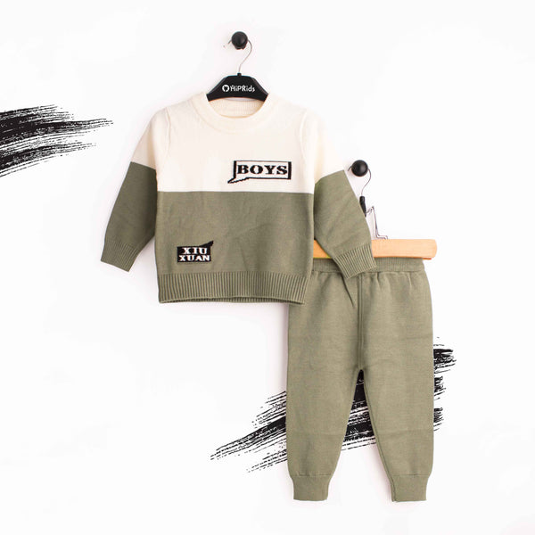 Baby Boy 2pc set wool Black boys Print