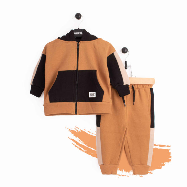 Baby Boy 2 piece Set Black / Mustard Track suit