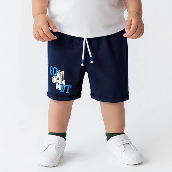Baby Boy Dark Blue Print Short
