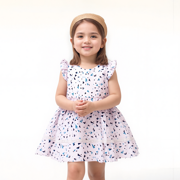 Baby Girl Pink Abstract Print Frock