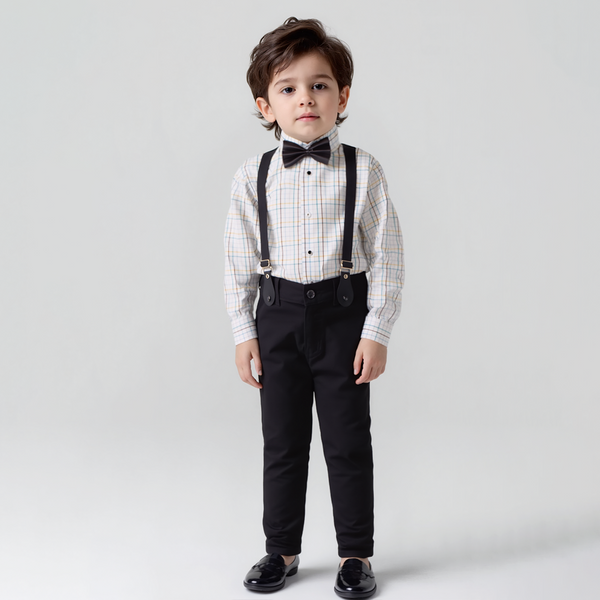 Baby Boy 4 Piece Set Multi Checked / Black Formal Set