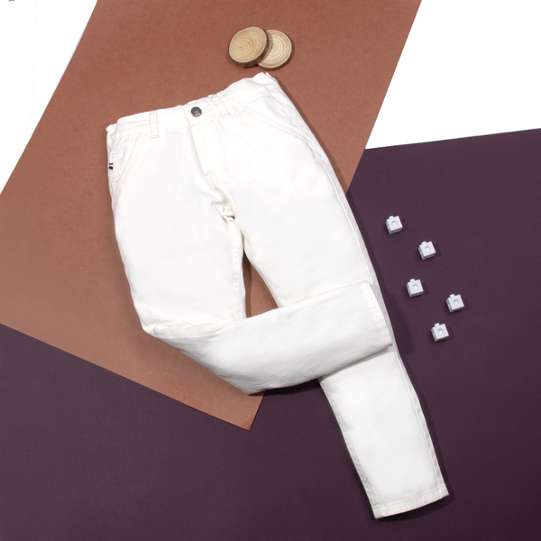 Boy White Cotton Pant