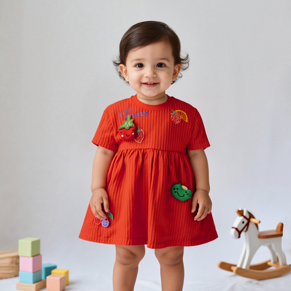 Nxt Baby Girl Red Fun Fruit Frock