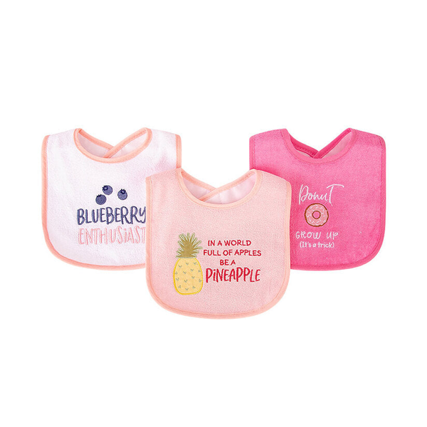 Hudson Baby 3Pk Bibs Baby Cotton Terry Drooler Bibs with Fiber Filling