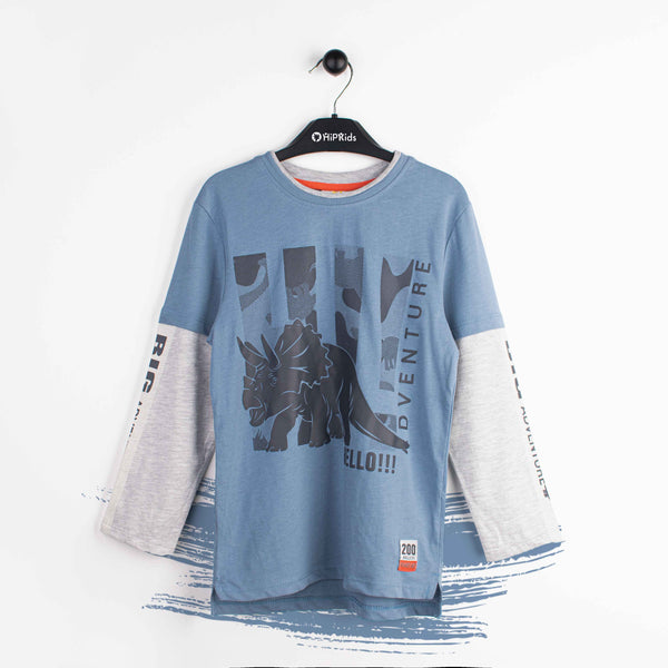 Baby Boy Full Sleeves Hello Adventure T-Shirt
