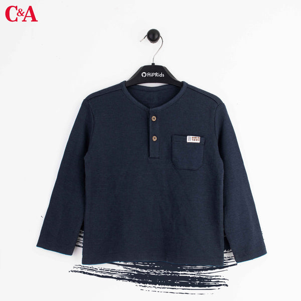 C.A Full Sleeves Navy Blue Cool Dino Pocket