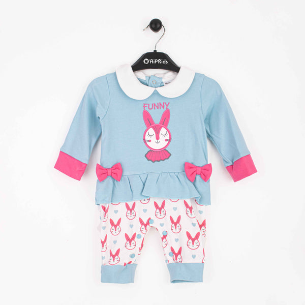 Wonder-Child Baby Girl Funny Bunny Romper