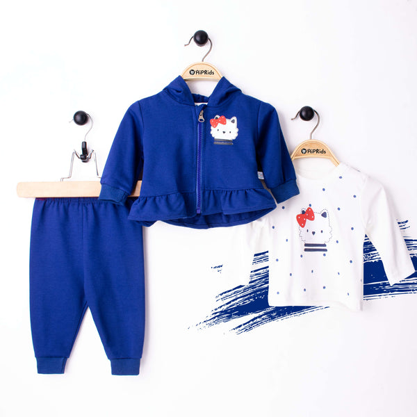 Baby Girl 3 Piece Set Blue Hello Kitty