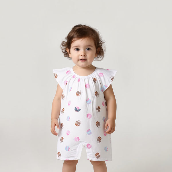 Wonder-Child Baby girl Cupcake White Romper