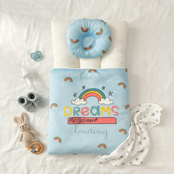 Baby Boy 2 Piece Set Velvet Carrynest Blue Dreams Print