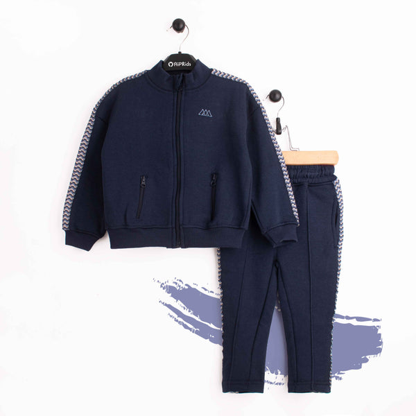 Boy Navy Blue Zipper track Suit