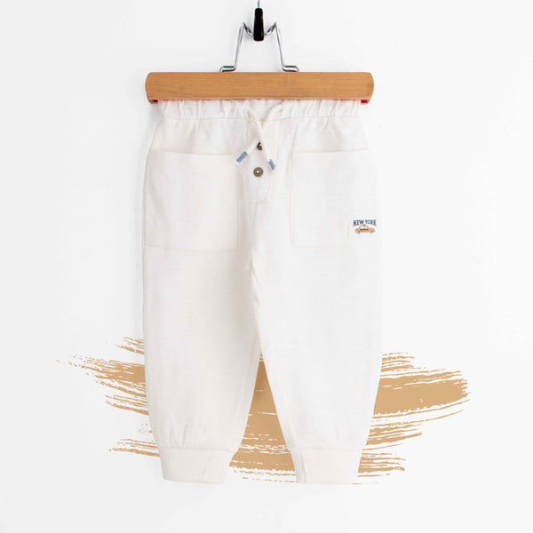 C.A Baby Boy White Newyork Pocket Trouser