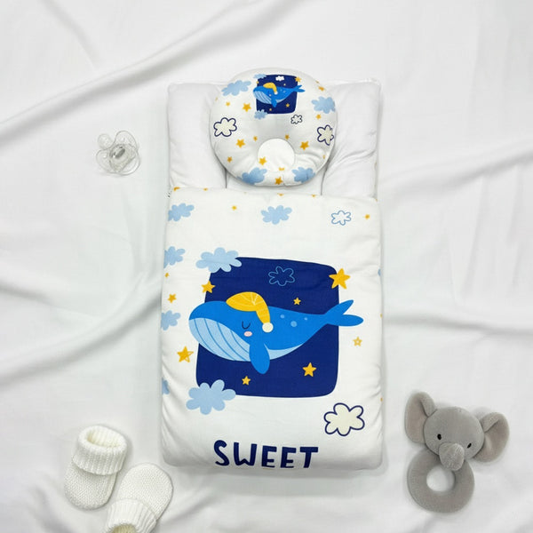 Baby Unisex 2 Piece Set White Whale Print Carrynest