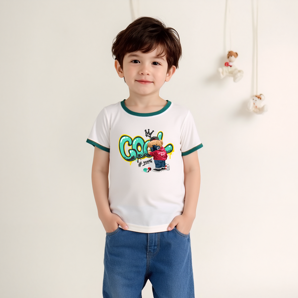Baby Boy T-Shirt Green / White Cool Young