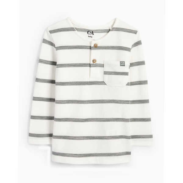 C.A Baby Boy long sleeve Sweatshirt Grey Stripes Print