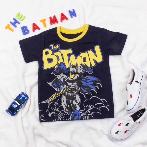 Boy Navy Blue The Batman Print T-Shirt