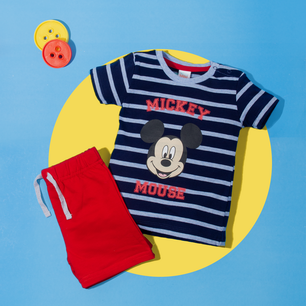 DS Baby Boy 2 Piece Set Mickey Mouse Face Print
