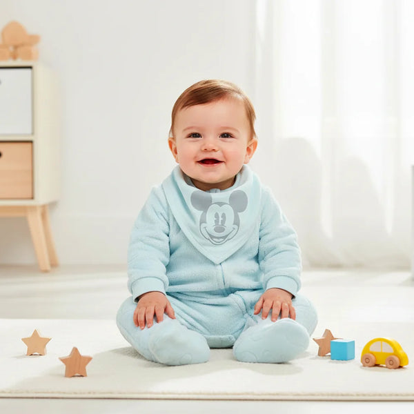 DS baby boy 2 Piece Fleece Full Romper Mickey face