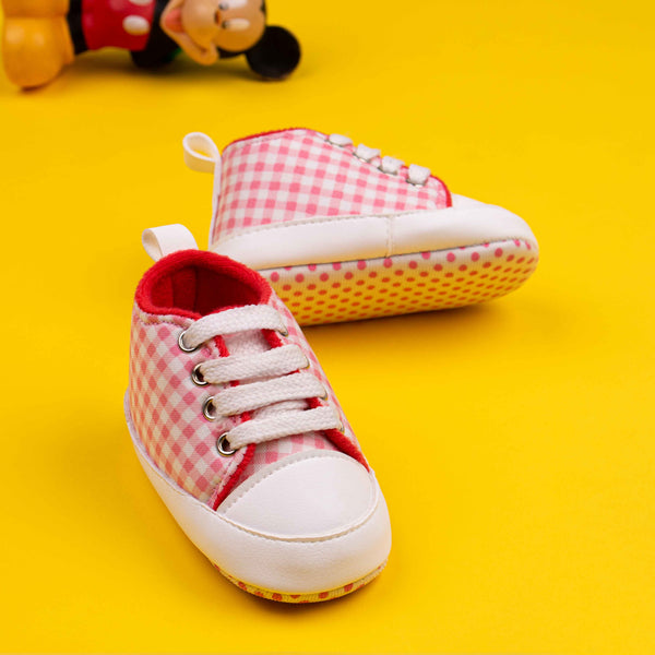 Baby Girl Pink Checked Pre-walker