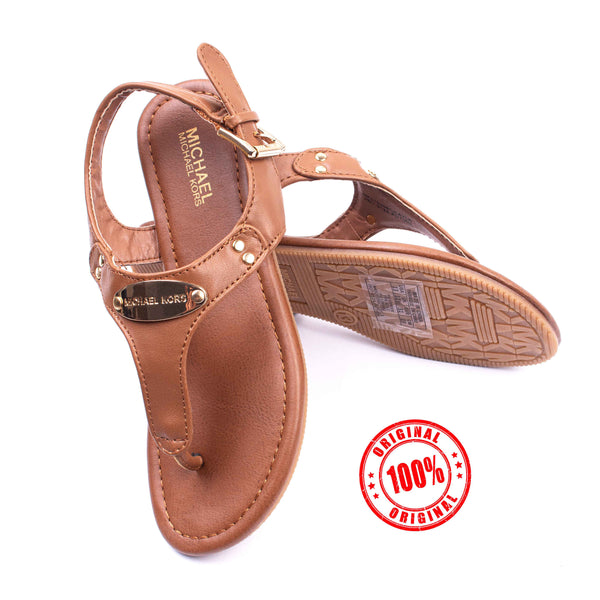 M.Kors Brown Fancy MK Logo Sandal