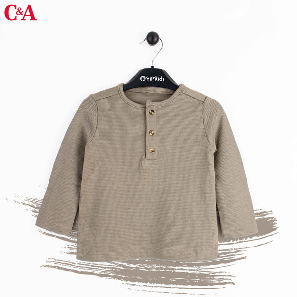 C.A Full Sleeves Light Brown T-Shirt