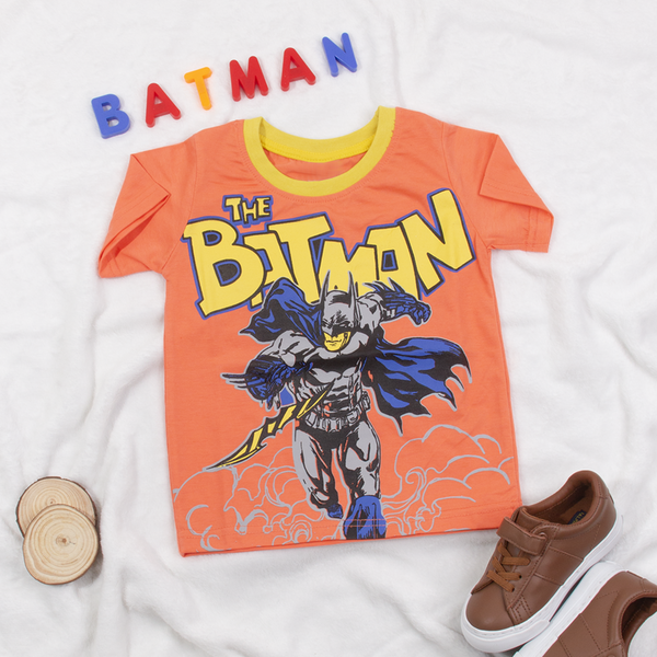 Boy Orange The Batman Print T-Shirt