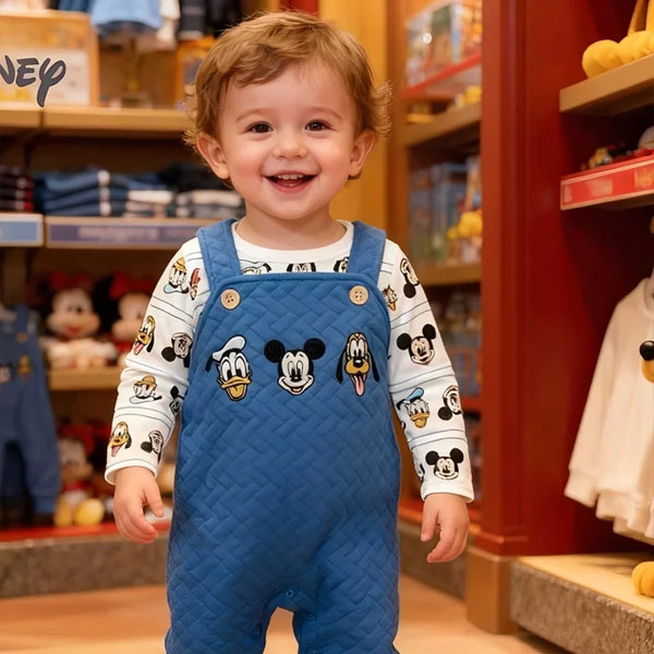 DS Baby boy 2 piece Blue mickey dungaree set